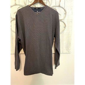 VTG Johnnie Walker Men's Size L Pima V-Neck Long Sleeve Shirt  Subtle Patterned